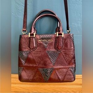 Michael Kors Burgundy and Black Satchel